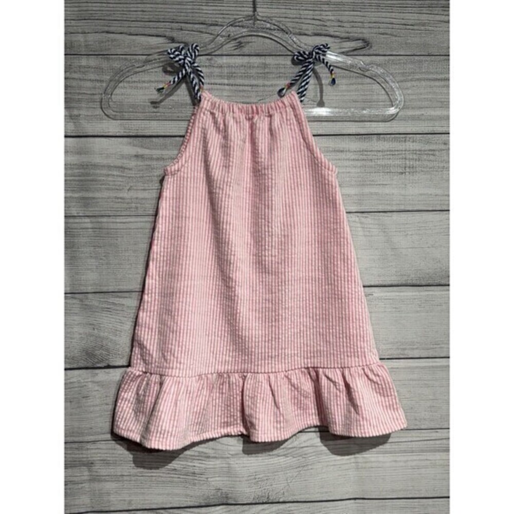Vince Camuto dress girls 5 pink and white Love Tassel Tie Tank Dress